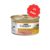 Gourmet Gold 24x85 gr Parça Etli Somonlu ve Tavuklu Konserve Kedi Maması
