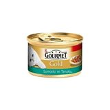 Gourmet Gold 24x85 gr Parça Etli Soslu Somonlu ve Tavuklu Kedi Konservesi