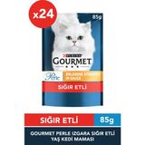 Gourmet Gold Gourmet Purina Gourmet Perle 85 gr Izgara Sığır Etli Yetişkin Kedi Konservesi 24 Adet Premium Kalite Mama