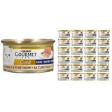 Gourmet Gold Hindili Yetişkin Yaş 24x85 gr Kedi Mama + Gourmet Gold Ton Balıklı Yetişkin Yaş 24x85 gr Kedi Mama