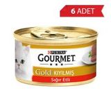 Gourmet Gold Kıyılmış Sığır Etli 6x85 gr Kedi Yaş Maması
