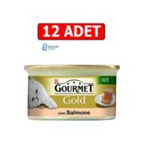 Gourmet Gold Kıyılmış Somonlu Kedi Konservesi 85GR 12 Adet Kedi Yaş Mama -TY5602214