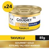 Gourmet Gold Kıyılmış Tavuklu Premium Yetişkin Kedi Maması 24 x 85 gr İştah Açıcı Lezzet