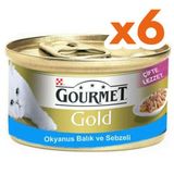 Gourmet Gold Okyanus Balıklı ve Sebzeli 6x85 gr Kedi Konserve Maması