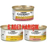 Gourmet Gold Parça Etli Karışık 6x85 gr Kedi Konservesi
