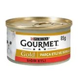 Gourmet Gold Parça Etli Sığır Eti Yaş 85 gr Kedi Maması