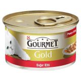 Gourmet Gold Parça Etli, Sığır Etli 8 gr Yaş Kedi Konservesi