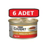 Gourmet Gold Parça Etli Sığır Kedi Konservesi 6 Adet 85 Gr Yaş Mama