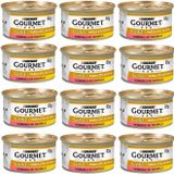 Gourmet Gold Parça Etli Somonlu ve Tavuklu 85 gr x12 Yetişkin Kedi Konservesi