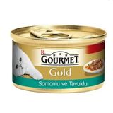 Gourmet Gold Parça Etli Somonu ve Tavuklu 24x85 gr Kedi Konservesi