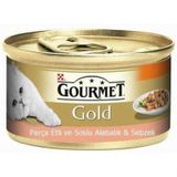 Gourmet Gold Parça Etli ve Soslu Alabalık Sebzeli 3x85 gr Kedi Konserve