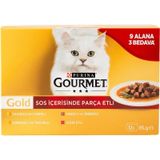 Gourmet Gold Parça Tavuk Ciğer-hindi Ördek-somon Tavuk-sığır Etli Kedi Konservesi 12x85 Gr