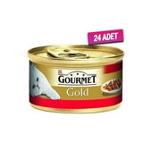 Gourmet Gold Savoury Parça Sığır Etli Domatesli 24x85 gr Yetişkin Kedi Konservesi