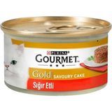 Gourmet Gold Savoury Parça Sığır Etli Yetişkin Kedi Konservesi 85GR