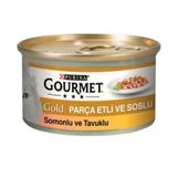 Gourmet Gold Somonlu Tavuklu Yetişkin Parça Etli Kedi Konservesi