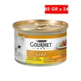 Gourmet Gold Soslu Parça Etli Tavuklu ve Ciğerli 24x85 gr Kedi Konservesi