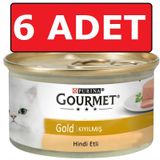 Gourmet Kıyılmış Hindi Etli 6x85 gr Kedi Konserve Yaş Maması