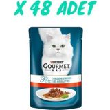 Gourmet Perle Izgara Sığır Etli Pouch Yetişkin 48x85 gr Kedi Yaş Maması