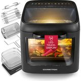 Gourmetmaxx Panoramik Tavanlı ve Ön Camlı Sıcak Hava Fırını 12,5 L | 9 Fonksiyonlu Sıcak Hava Fritözü | Airfryer, Fritöz ve Mini Fırın Bir Arada | Maks. 8 Kişi | Renk Simgeleriyle Sıcak Hava Fritözü