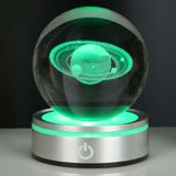 Goutangen 3D Kristal Top Saturno Modeli LED Lamba Tabanlı, Uzay Dekoru Gece Lambası Yetişkinler için Benzersiz Astronomi Evren Hediyeleri Çocuklar Öğretmen Erkek ve Kız Arkadaşa Doğum Günü Noel-3,1