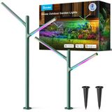 Govee Dış Mekan Led Bahçe Lambası, Ip66 Su Geçirmez Metal Bahçe Lambası, Dıy Yükseklik Şekli, 16 Milyon Renk 64 Sahne,Yard Yolu Çim İçin Rgbwwıc 2700-6500K Bahçe Aydınlatma, 2 Adet