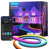 Govee Dış Mekan Neon Led Şerit 10 M, 64'Ten Fazla Sahne Moduna Sahip Rgbıc Led Şerit, Müzik Senkronizasyonu, Bahçe Duvarı Zemin Dekorasyonu İçin Ip67 Su Geçirmez Dış Mekan Zemin Işıkları