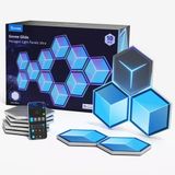 Govee Glide Hexagon Light Ultra, Rgbıc 3D, Wi-Fi Duvar Lambası 129 Led, Alexa İle Çalışır, 60 Sahne Modu, Oyun, Duvar, Oda Dekorasyonu, 10 Panel Meteor Gri