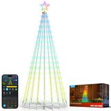Govee Noel Koni Ağacı Işıkları, 1,82 M 316 Led Akıllı Uygulama Kontrolüne Sahip Rgbıc Peri Işıkları, 82+ Sahne Modu, Cadılar Bayramı Ve Noel İçin Ip67 Su Geçirmez Noel Ağacı Koni Şekli, Beyaz