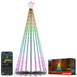 Govee Noel Koni Ağacı Işıkları, 1,82 M 316 Led Akıllı Uygulama Kontrolüne Sahip Rgbıc Peri Işıkları, 82+ Sahne Modu, Cadılar Bayramı Ve Noel İçin Ip67 Su Geçirmez Noel Ağacı Koni Şekli, Siyah