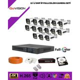 Govision 17`li 2mp 3.6 Lensli Ahd Kamera Seti - Beyaz