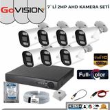 GoVision Go Vision 7'li 2 Mp Ahd Kamera Seti- 3.6mm Full Color Serisi - Siyah - Beyaz