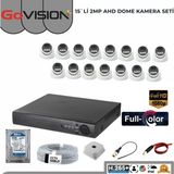 Govision Go Vision Ahd 15'li Kamera Seti 2 Mp 3.6mm Full Color Serisi - Siyah - Beyaz