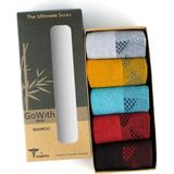 Gowith 5 Çift Bambu Renkli Dikişsiz Yıkanmış Kutulu Ayağı Sıkmayan Kadın Erkek Lastiksiz Çorap 3065 - 35 - 40 - Çok Renkli-KR2