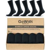 Gowith 5'li Bambu Likralı Dikişsiz 200 İğne Yıkamalı Esnek Sıkmayan Kaliteli Elegance Kutulu Siyah Soket Erkek Çorabı 3557 - 40 - 44