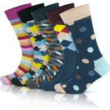 Gowith 5'li Bambu Yıkanmış Seamless (Dikişsiz) Topuk Burun Güçlendirilmiş Nem Emici Renkli Soket Erkek Çorabı 3563 - Çok Renkli - 40 - 44