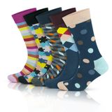 GoWith 5'li Yıkanmış Seamless (Dikişsiz) Topuk Burun Güçlendirilmiş Nem Emici Renkli Bambu Erkek Çorap 3563