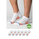 GoWith 6'lı Bambu Beyaz Desenli Dikişsiz Nefes Alabilir Kutulu Kısa Spor Koşu Erkek Sneaker Çorap 3150