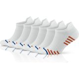 Gowith 6'lı Bambu Beyaz Spor Desenli Güçlendirilmiş Yıkamalı Kutulu Dikişsiz Nefes Alabilir Performans Sneaker Kısa Patik Erkek Çorap 3150 - 40 - 44