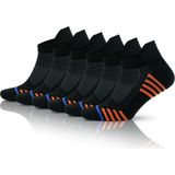 Gowith 6'lı Bambu Siyah Spor Desenli Güçlendirilmiş Yıkamalı Kutulu Dikişsiz Nefes Alabilir Performans Sneaker Kısa Patik Erkek Çorap 3150 - 40 - 44