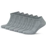 Gowith 6'lı Premium Penye Pamuklu Gri Desensiz Spor Erkek Kadın Patik Sneaker Çorap 3009 - 39 - 42