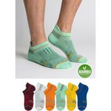 Gowith 6'lı Renkli Bambu Kısa Çorap Seti %80 Bambu Spor Desenli Dikişsiz Erkek Patik Çorap - 40 - 44
