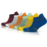 Gowith 6'lı Renkli Bambu Spor Desenli Yıkamalı Dikişsiz Koşu Yürüyüş Performans Kısa Fit Erkek Patik Çorabı Kutulu Set 3151 - 40 - 44