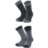 Gowith Doğal Alpaka Yünü Antrasit Gri Soft Yün Kışlık Çocuk Çorabı 2 Çift - 27 - 30 - Renkli