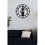 Gowpenart Adalet Kadını - Avukat Rakamlı Metal Siyah Duvar / Ev / Ofis Saati - Hediye Saat -50x50 Cm