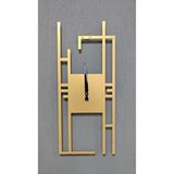 Gowpenart Carisma Metal Gold/altın Dikdörtgen Duvar Saati - Ev/ofis Saati - Hediye Saat - 60 X 26 Cm