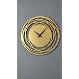 Gowpenart Circle Metal Gold / Altın Duvar Saati - Ev / Ofis Saati - Hediye Saat - 60 X 60 Cm
