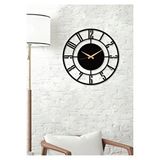 Gowpenart Daktilo Rakamlı Metal Siyah Duvar Saati - Ev / Ofis Saati - Hediye Saat - 60 X 60 Cm