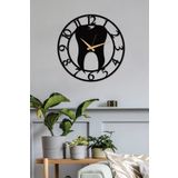 Gowpenart Diş Hekimi Rakamlı Metal Siyah Duvar Saati - Ev / Ofis Saati - Hediye Saat - 50 x 50 Cm