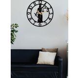 Gowpenart Dizayn Adalet Kadını - Avukat Rakamlı Metal Siyah Duvar - Ev - Ofis Saati - Hediye Saat - 50x50 Cm
