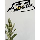 Gowpenart Dizayn Atatürk Bakış ve Imza Siyah Metal Duvar Saati - Ev & Ofis Saati - Hediye Saat 60 x 27 cm